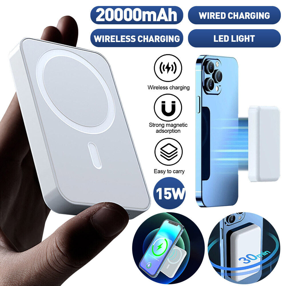 20000Mah Power Bank Magnetic Battery Pack Wireless Charger for Iphone 14/13/12